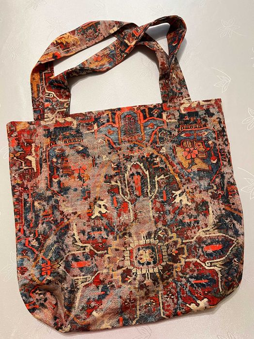 Eko Materiałowa torba z podręczną kieszonką, kolor cegła