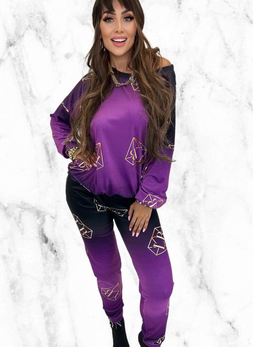 Elegancki komplet dres welurowy diament kolory Lola bianka