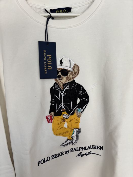 Polo Ralph bluza biala z misiem xxl unisex nowa