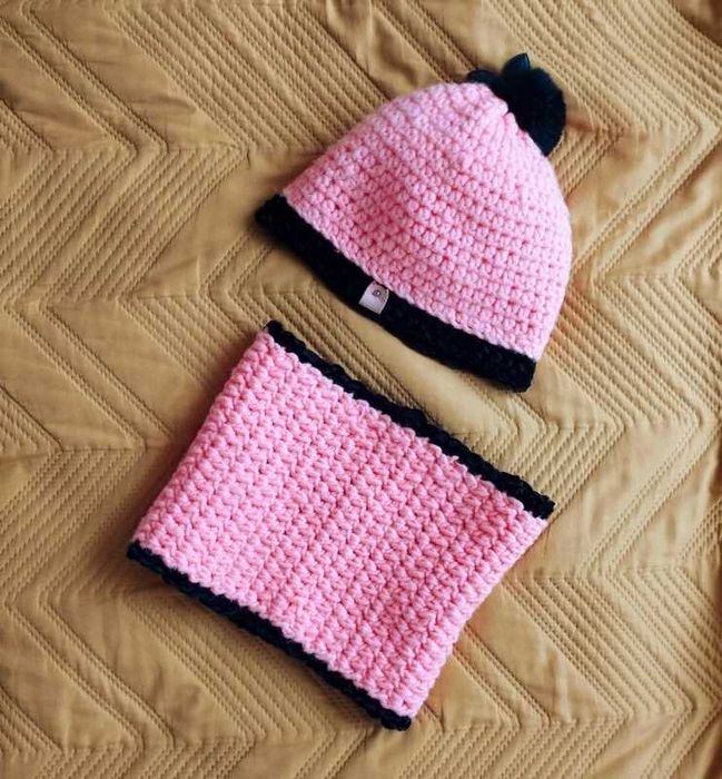 Handmade komplet dziecięcy czapka i komin ręcznie robione