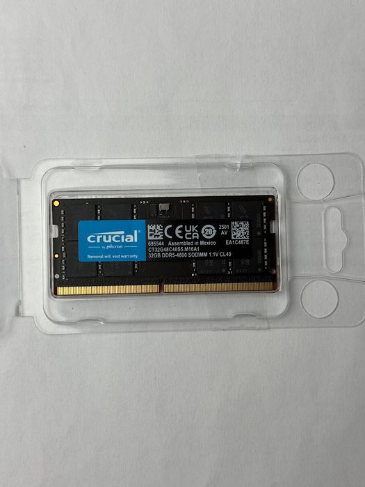 Оперативна пам'ять Crucial DDR5 SO-DIMM 32GB 4800MHz CL40