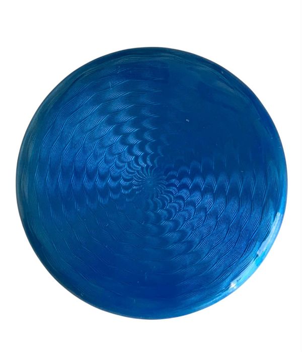 Srebrna Puderniczka Emalia Gilosz Srebro