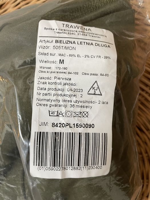 Bielizna letnia dluga 505T/MON rozm.M