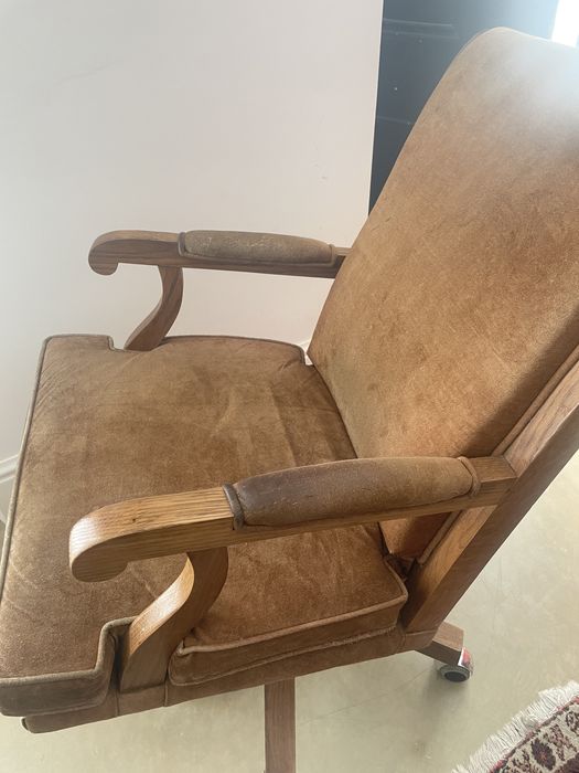 Cadeira escritorio pele verdadeira reclinavel