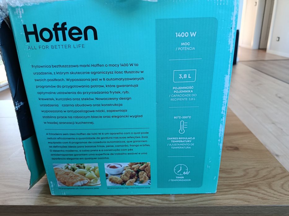 Hoffen Frytkownica beztłuszczowa 1400W 3,8l pojemnik