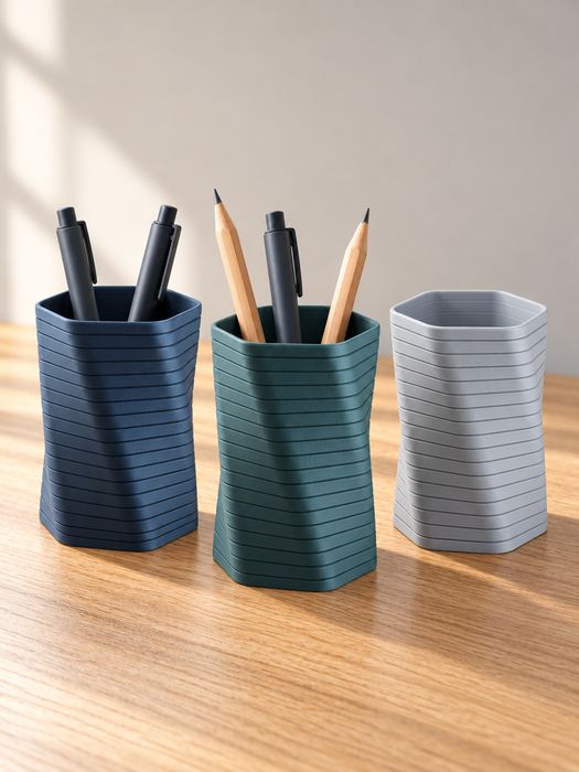 Cup para canetas e lápis hexagonal