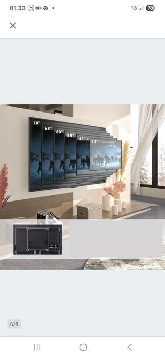 Uchwyt Ścienny do Telewizora 23–70'' LED LCD OLED Obracany Nachylany B