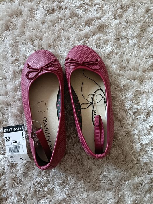 Baleriny bordowe buty 32