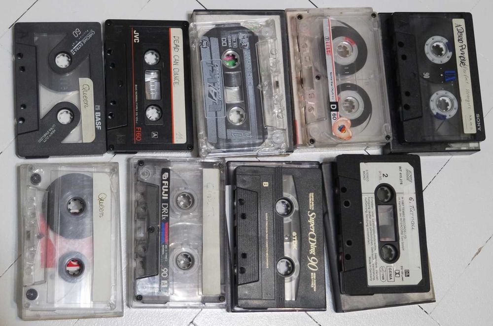Zestaw kaset, kaseta, nagrywane, puste