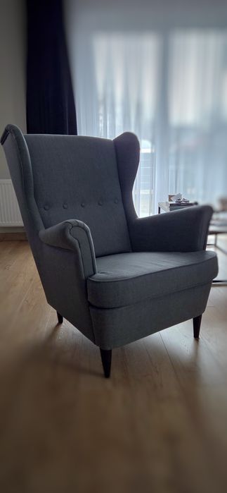 Fotel uszak szary