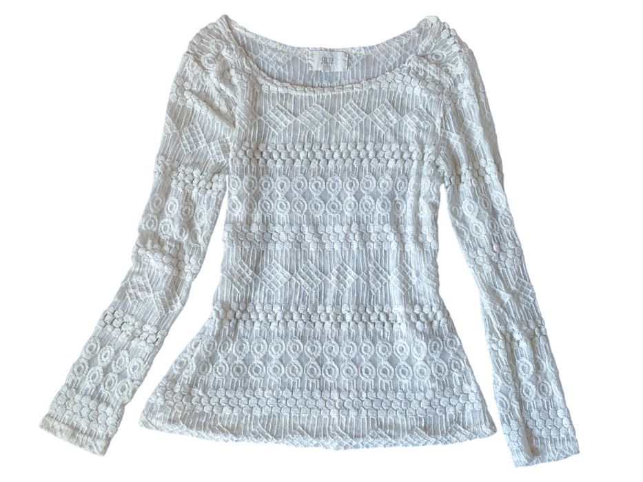 жіноча мереживна біла блузка вінтаж