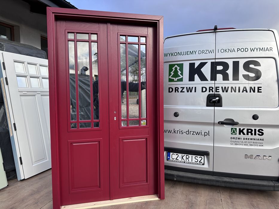 Drzwi wewnętrzne drewniane dwuskrzydłowe montaż cała Polska na wymiar