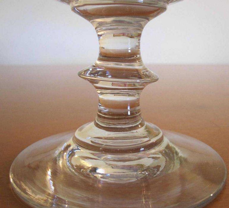 Séc XIX - Cristal soprado e lapidado à mão - 6 Copos de licor e Frasco