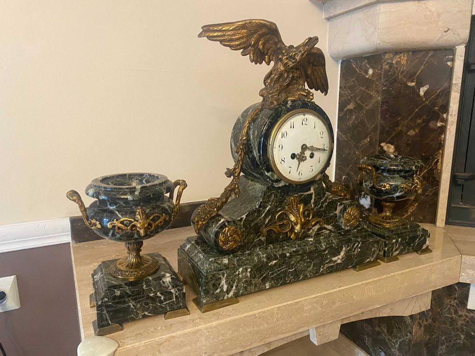 Zegar kominkowy brąz Francja XIX W