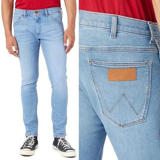 W27 L32 27/32 Wrangler Bryson This Time W14XJX21E Rurki Skinny Męskie Spodnie Jeansowe Jeansy Dznsy