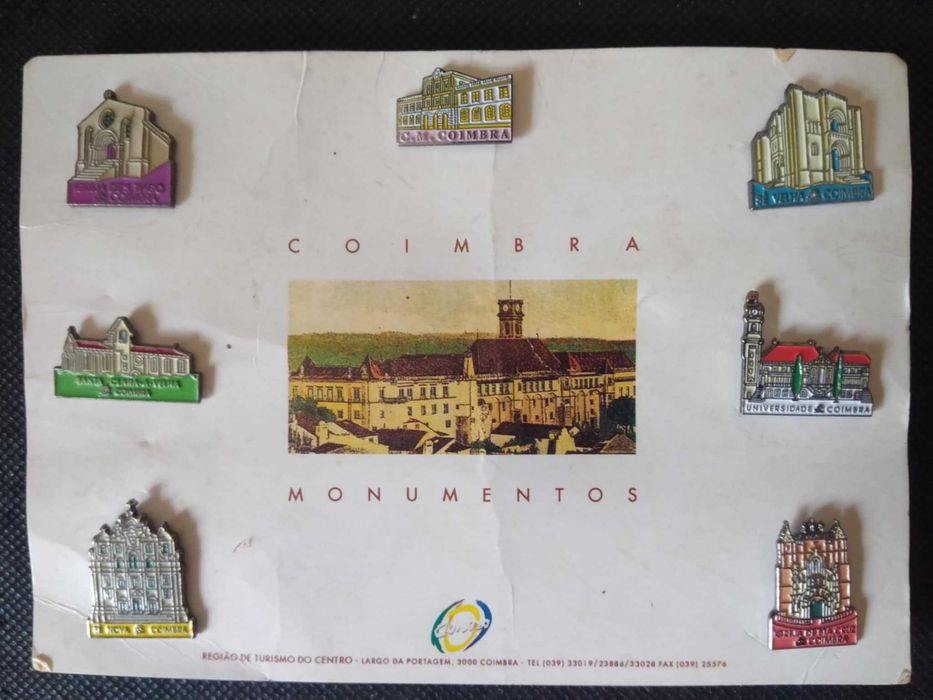 Pins de Monumentos da Cidade de Coimbra.
