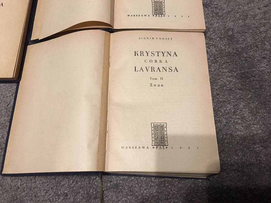 Krystyna córka Lavransa. Tom 1,2,3. Sigrid Undset