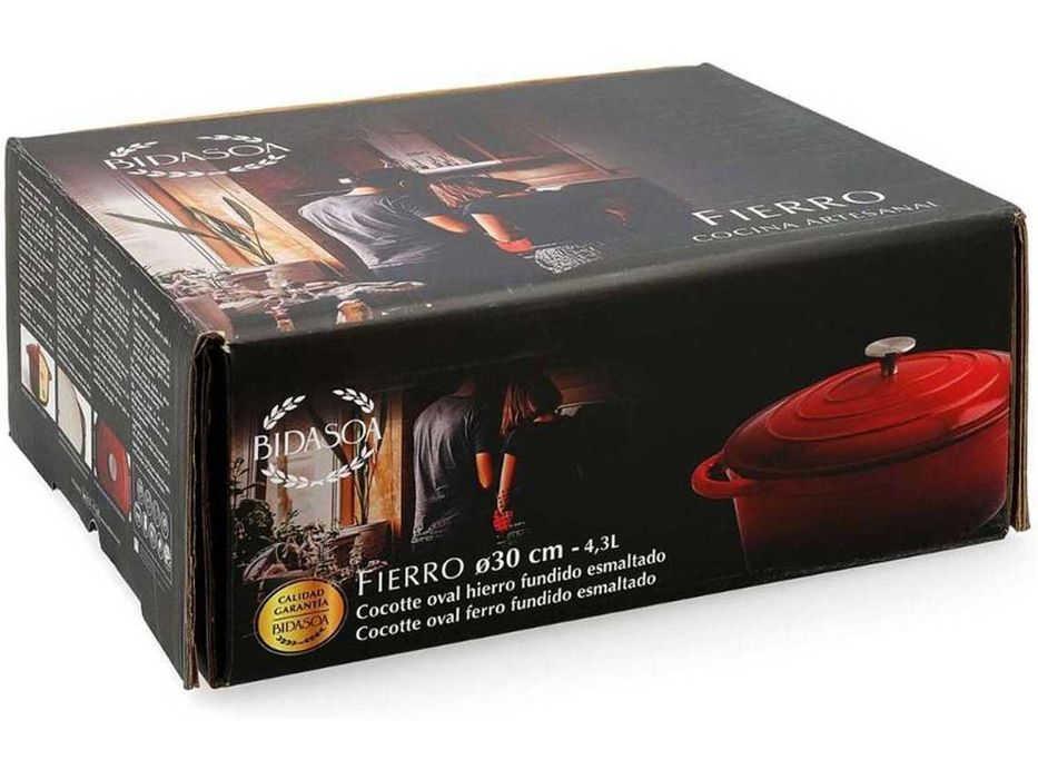 Panela BIDASOA (Vermelho - Ferro Fundido - 30x23x14 cm)