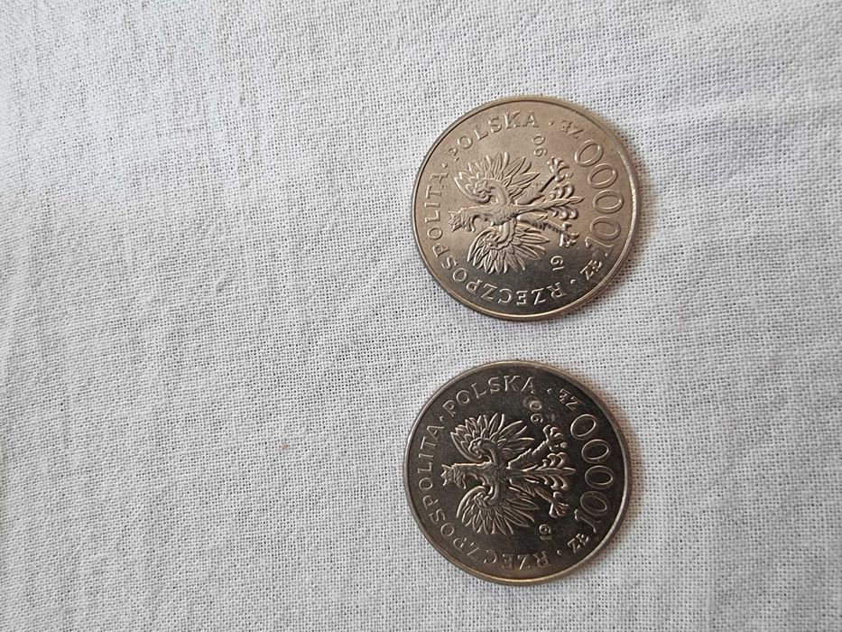 2x moneta 10000zł Solidarność 1990 rok