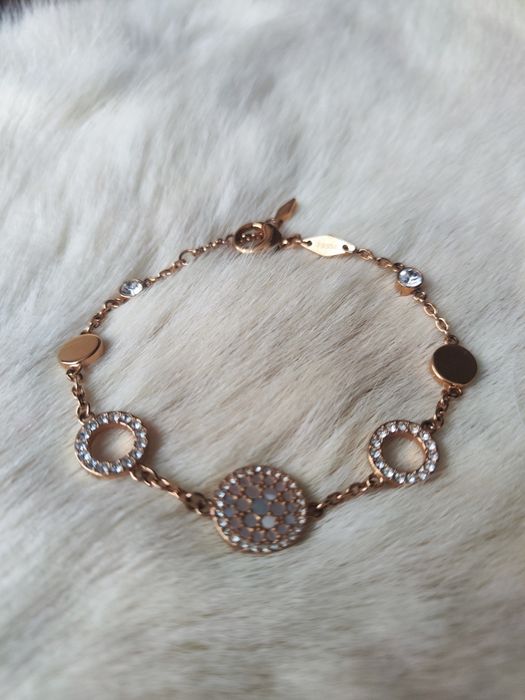 Браслет Fossil з мозаїчною вставкою з перламутру, розмір 16,5-19 см