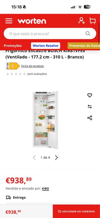 Arca Vertical Encastre BOSCH GIN81ACEO (No Frost - 177.2 cm - 212