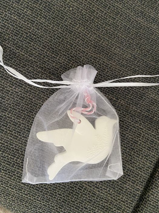 Andorinha/pomba em gesso perfumado lembranças batizados, casamentos