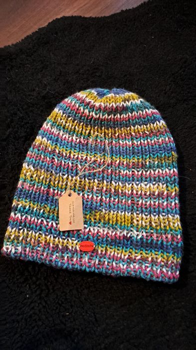 Dwustronna czapka hand made multikolor róż uni
