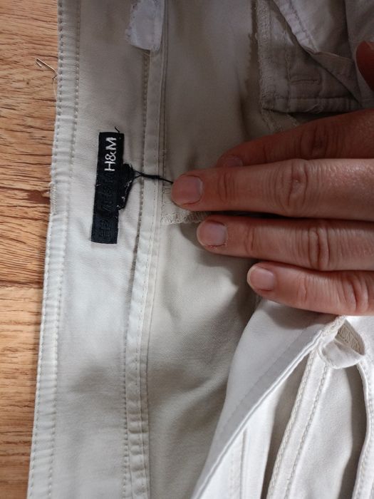 Spodnie letnie kremowe gładkie casual H&M rozmiar 36