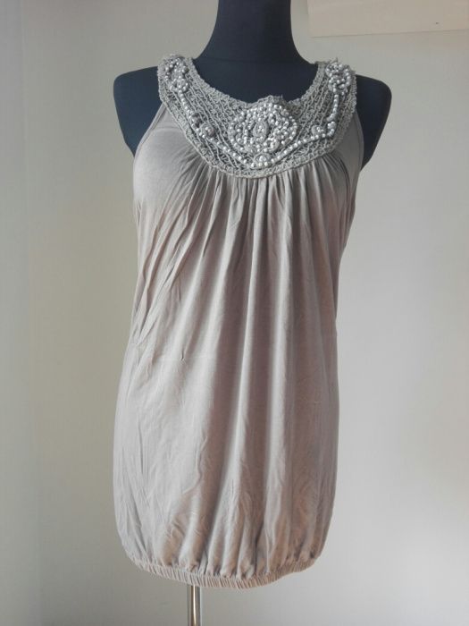 Tunika bluzka damska długa bombka zdobiona dla puszystej L 44 46