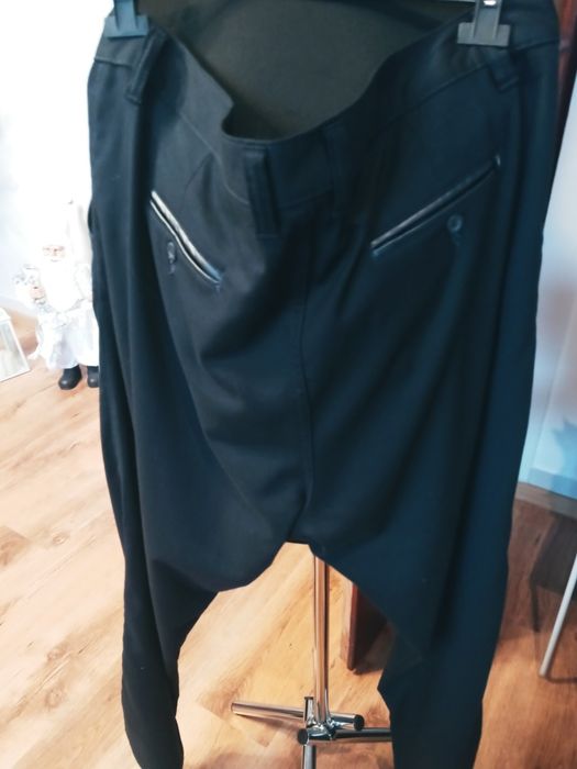 Spodnie granat 2XL proste bawelna klasyka