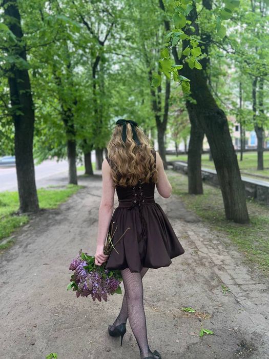 сукня атласна корсетна