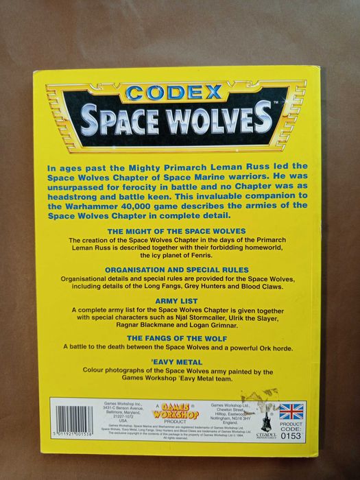 2nd Edition Space Wolves Codex Army Book Warhammer 40k Games Workshop