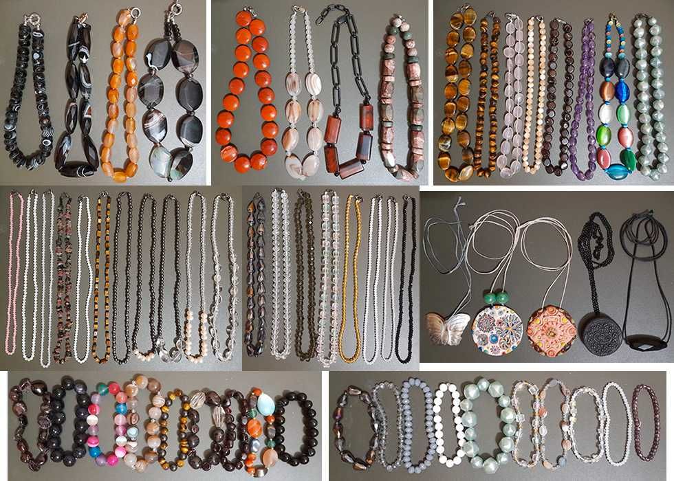 Намисто яшма сердолік тигрово око агат гірський кришталь гранат