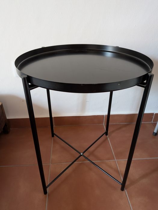 Cama de Casal Preta (140x200) + 2 Mesas de Cabeceira IKEA