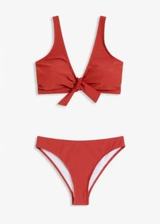 B.P.C bikini bustier wiązane ceglane z figami 44.