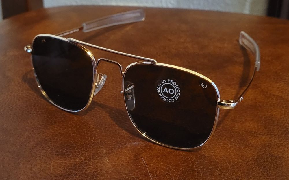 Óculos de aviação novos American Optics autenticos usados em TOPGUN