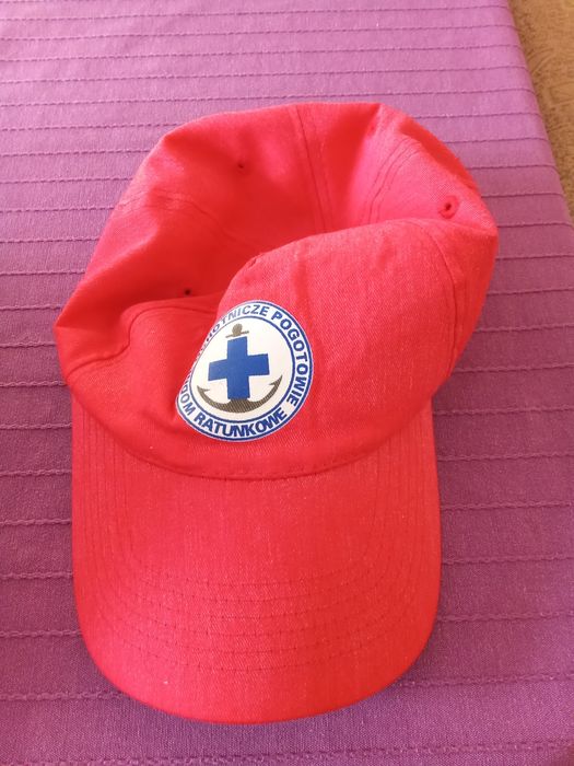 Czapka ratownika WOPR czerwona z daszkiem