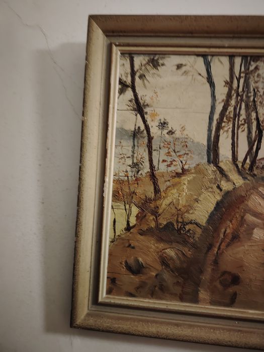 Pintura a óleo em platex anos 40