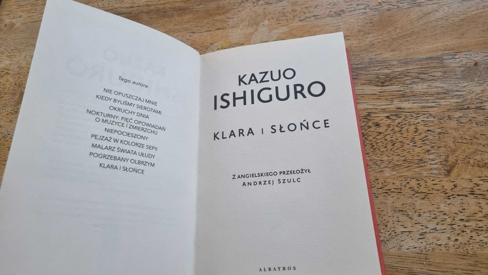 Klara i słońce książka