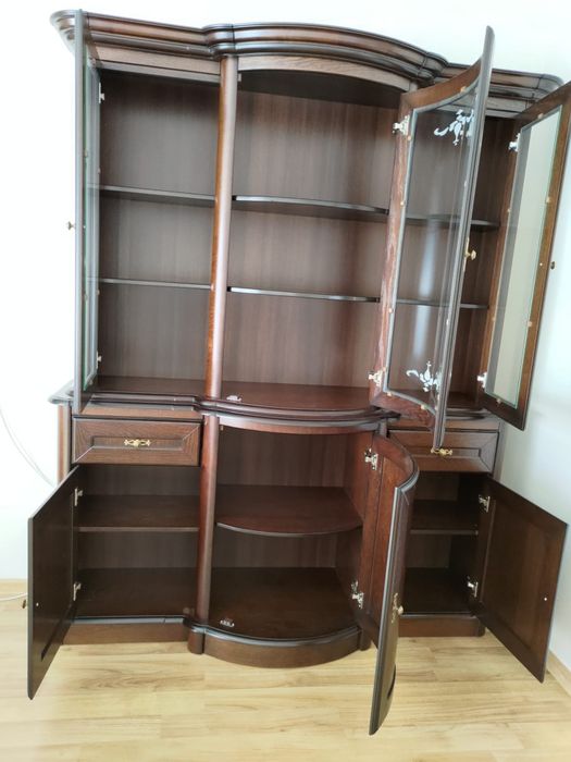 Komplet mebli do jadalni/salonu – stół + 10 krzeseł + ława + kredens Diana