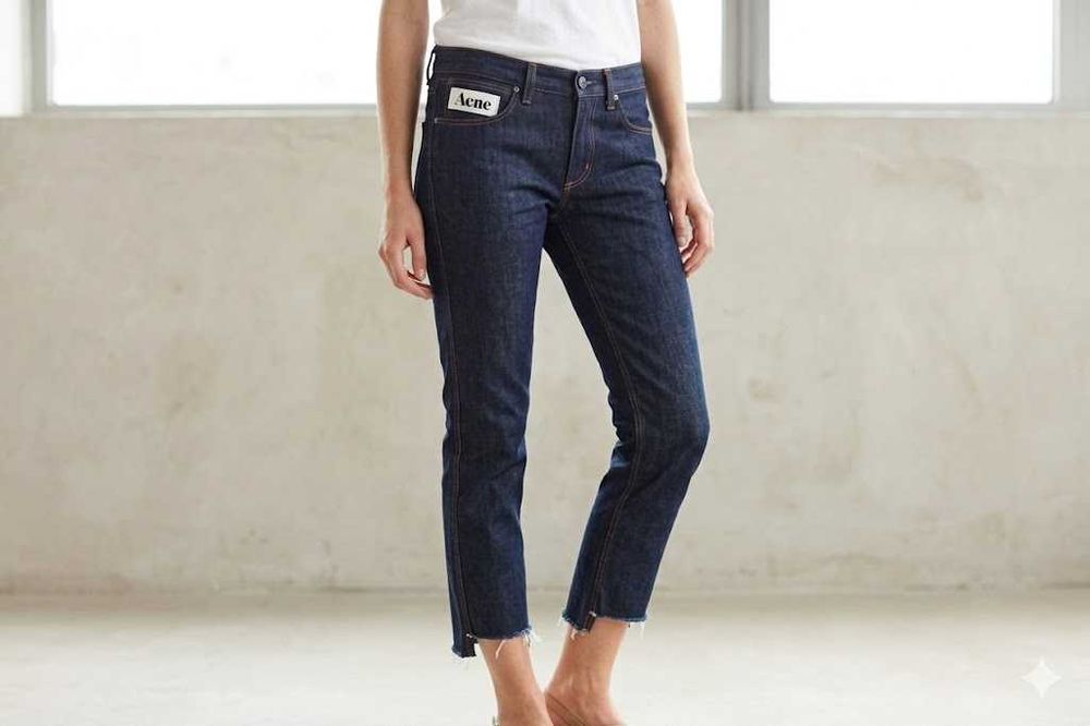 ACNE Studios 30 Crop Dry Denim джинсы из сырого денима