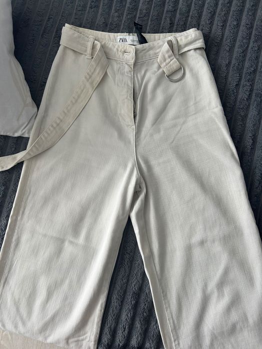 Штани Zara жіночі прямі літні кюлоти джинси