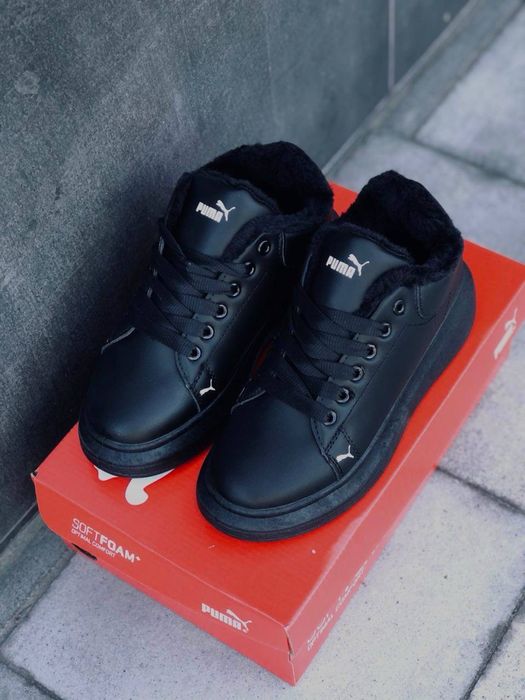 Puma женские зимние кроссовки black на меху кросовки на меху пума