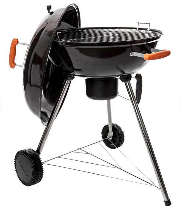 Churrasqueira a carvão com rodas e capa – grande (57 cm)