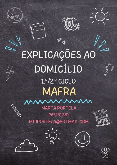 Explicações de 1.º e 2.º CEB - Apoio escolar