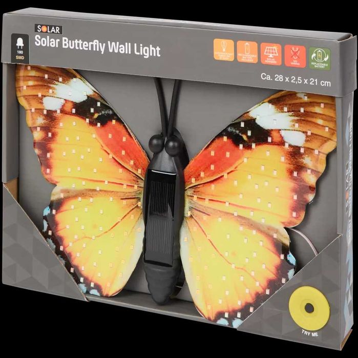 Motyl solarny do ogrodu kolorowe LED 2 tryby światła Action