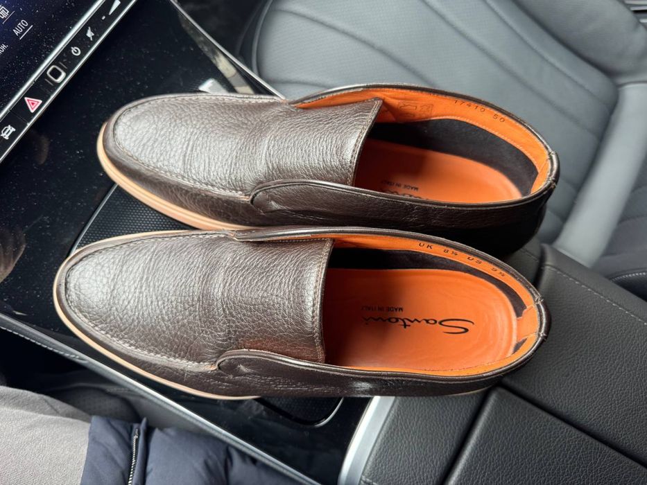 Кожаные лоферы Santoni