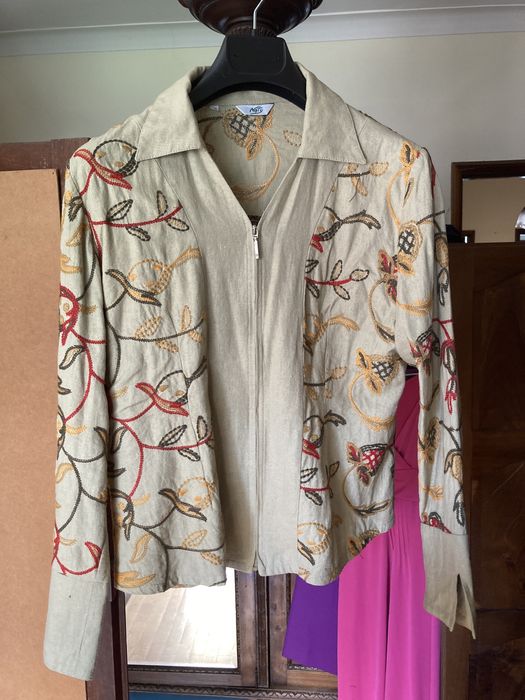 Vestido lanidor 40 jaqueta bordada estilo etnico gabardine cortefiel