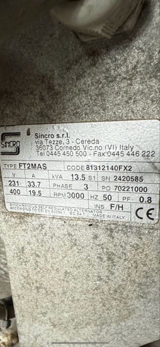 Продам Генератор Хонда 220/380 13.5кVA, це 11 кВт.