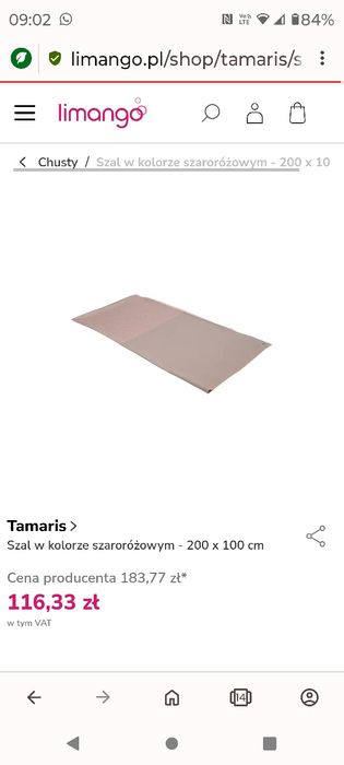 Szal niebieski prążki  Tamaris